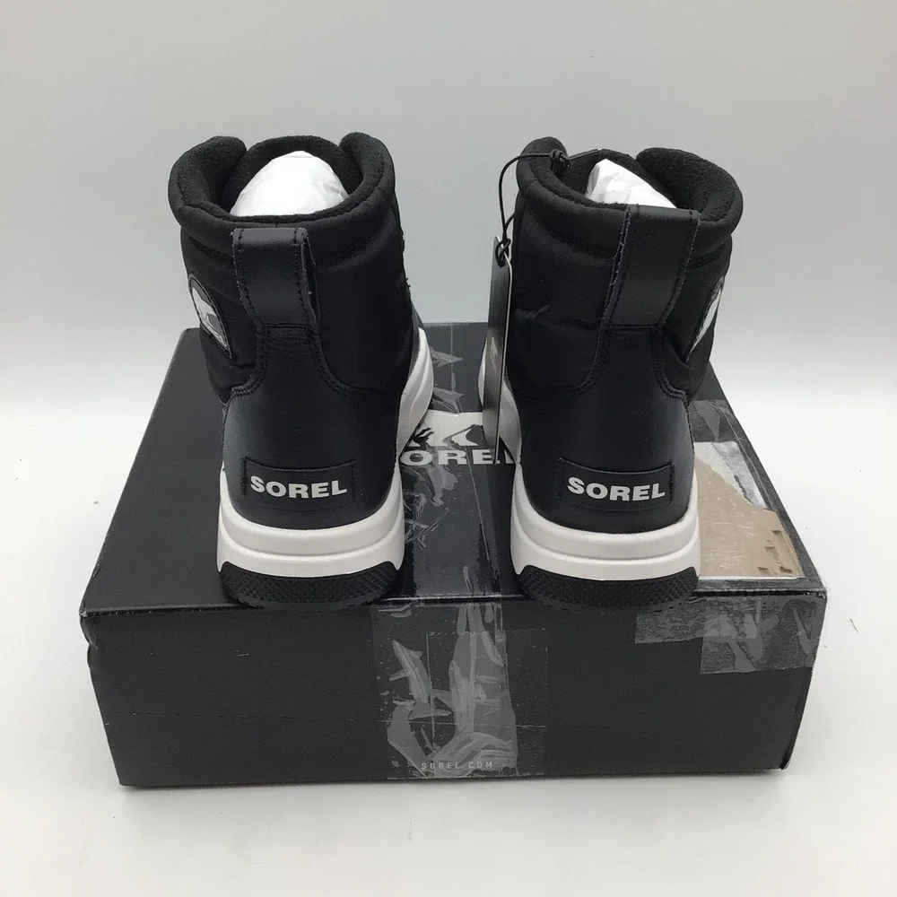 Sorel Youth Whitney III Mid Black Sea Salt Waterproof Insulated Boots Size 2 NEW